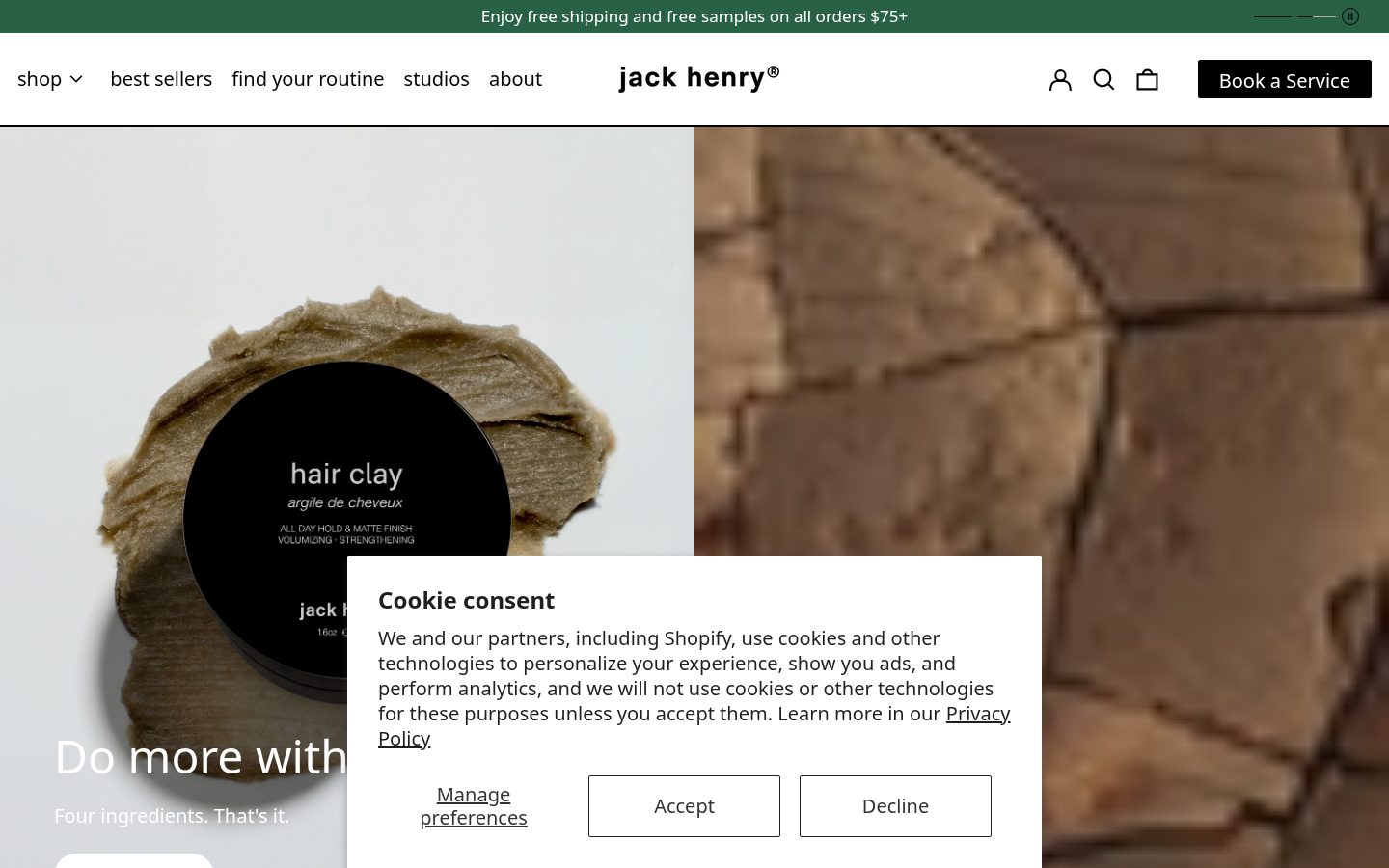Jack Henry Shopify storefront